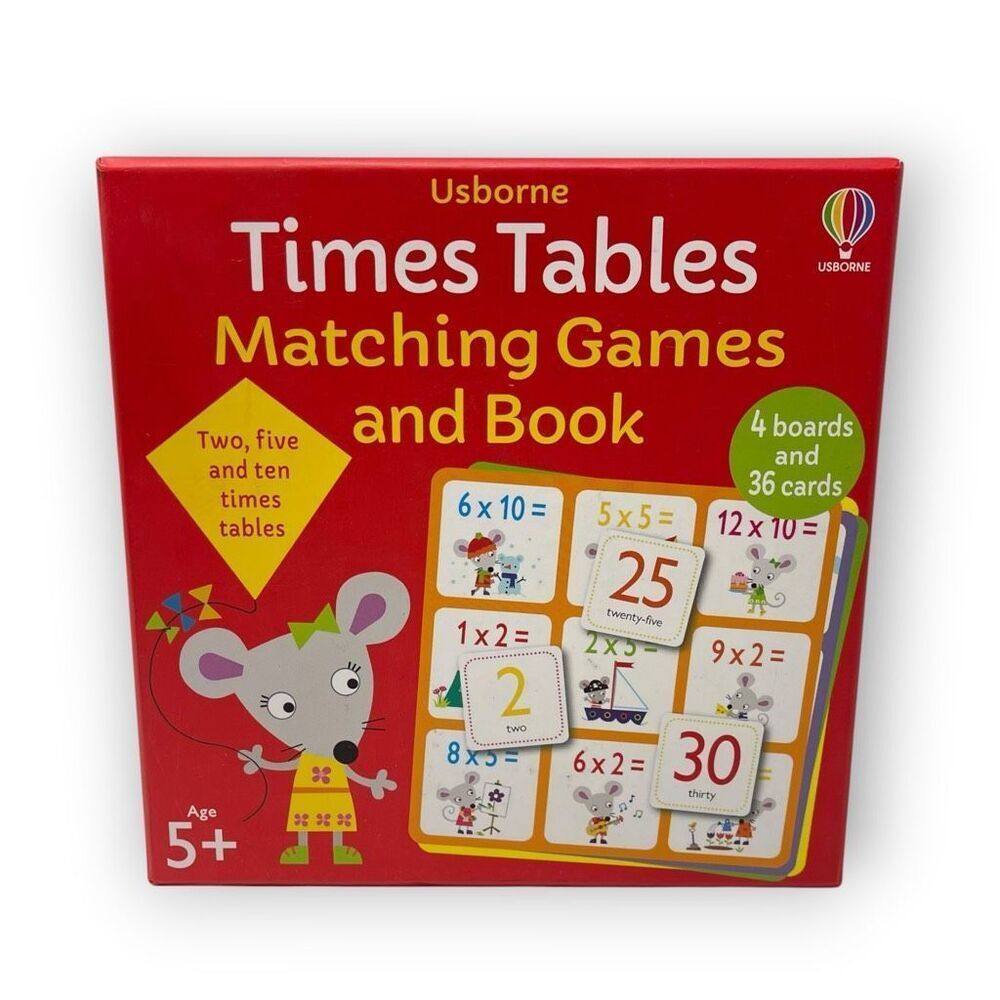 Times Tables Matching Games And Book Homeschool Usborne Math Game 5+